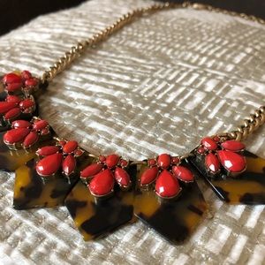 jcrew tortoise shell statement necklace